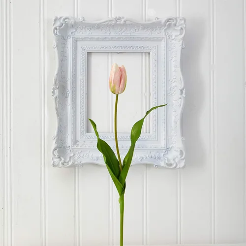 Miniatura 3 de Nearly Natural Flor artificial de tulipán holandés de 23 pulgadas (juego de 12)