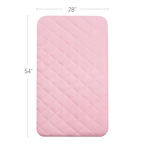 Miniatura 5 de Sábana para Regalo My Cuna Cama portátil para niños pequeños, cuna de viaje (solo sábana, cama no incluida), funda acolchada suave, rosa, 54x28