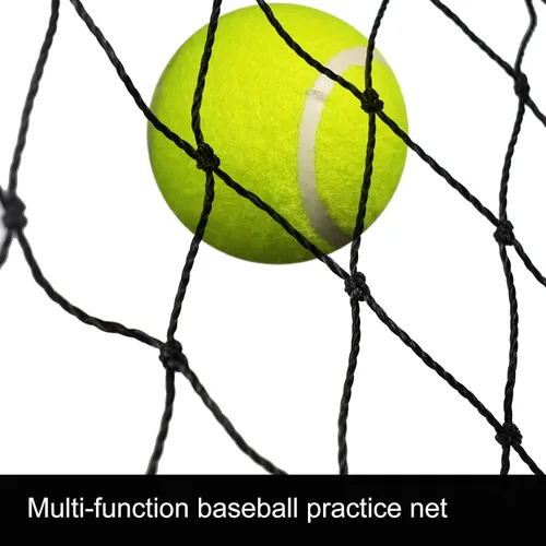 Miniatura 4 de TNZMART Red de respaldo de béisbol negra Red de práctica de béisbol Red de barrera deportiva duradera Red de bateo para béisbol