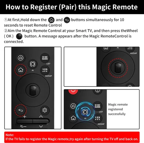 Miniatura 6 de Nuevo reemplazo MR25GA para control remoto LG TV para todos los televisores LG: OLED, QNED, UHD, LED, LCD (2019-2025), incluye AI, puntero y función