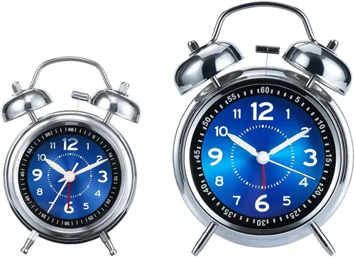 Miniatura 4 de AKCISOT - Reloj despertador de alarma fuerte para personas con sueño profundo, 11,43 cm de reloj analógico de campana doble de metal, funciona