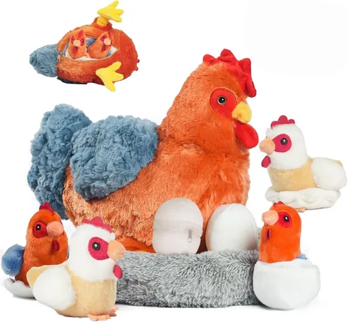 Miniatura 12 de 4 Piezas de Animales de Peluche de Águila Calva a Granel Grande Mamá Águila de Peluche con 3 Lindos Bebés Juguetes de Peluche de Águila Peluches