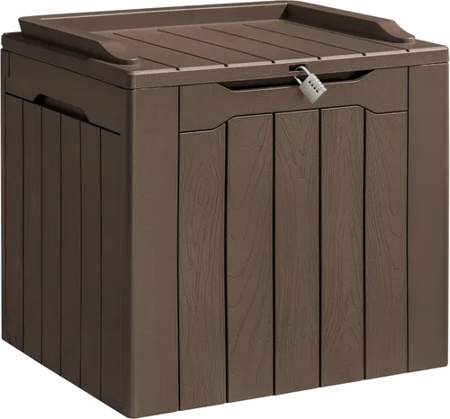 Miniatura 5 de Homall Caja de resina de 31 galones, impermeable, almacenamiento al aire libre, con cerradura, contenedor de organización y almacenamiento para Negro