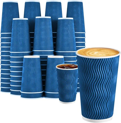 Miniatura 11 de Lamosi 500 Unidades Vasos de Café Aislados de 8 oz al Por Mayor, Vasos de Papel Desechables Sin Tapas 8oz, Diseño de Pared Corrugada Ondulada