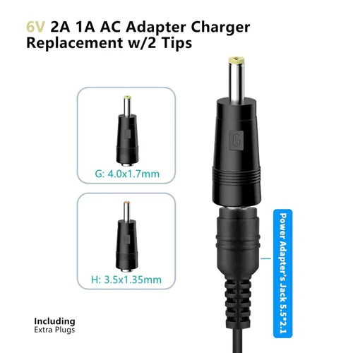 Miniatura 4 de Fuente de alimentación 6V 2A Adaptador de CA DC 6Volt Adaptador de corriente Cargador DC en 6V Cable de alimentación para elíptica ProForm XP 110