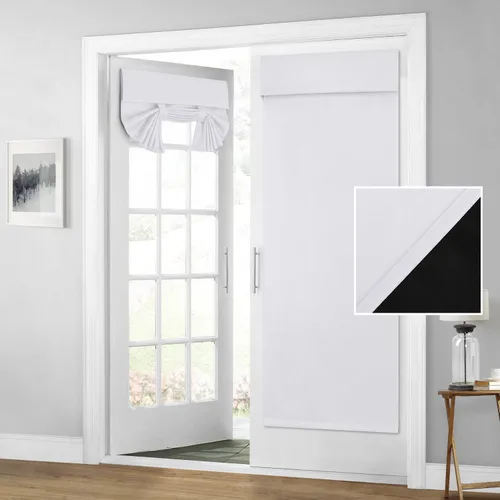Miniatura 48 de HOMEIDEAS Cortinas 100% Opacas para Luces Laterales de Puerta Principal, Cubierta de Ventana de Puerta de Aula, Persianas de Privacidad