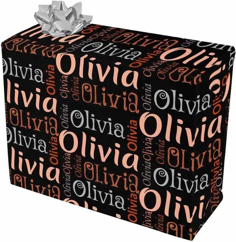 Miniatura 10 de Artsadd Rollos de papel de regalo de cumpleaños personalizados con nombre, papel de regalo de Navidad personalizado para niños, hombres y mujeres