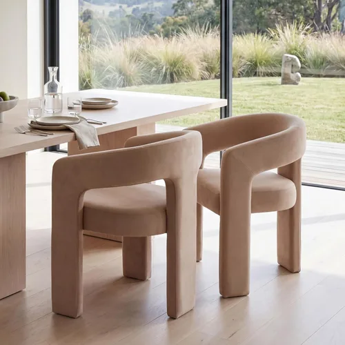Miniatura 34 de Modern Barrel - Silla de comedor tapizada con brazos, cómoda silla auxiliar de terciopelo para sala de estar, oficina en casa, recepción