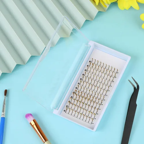Miniatura 6 de Extensiones de pestañas postizas con purpurina, pestañas postizas para extensiones de pestañas, rizo D, pestañas para cosplay, pestañas Dorado