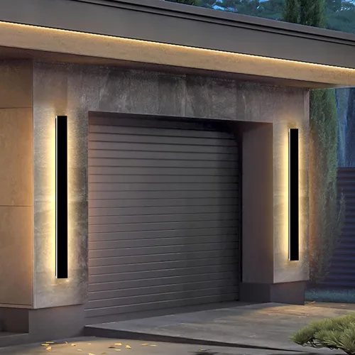 Miniatura 39 de Paquete de 2 luces de pared para exteriores de 39 pulgadas, montaje en pared, aplique moderno para exteriores, iluminación exterior lineal larga LED