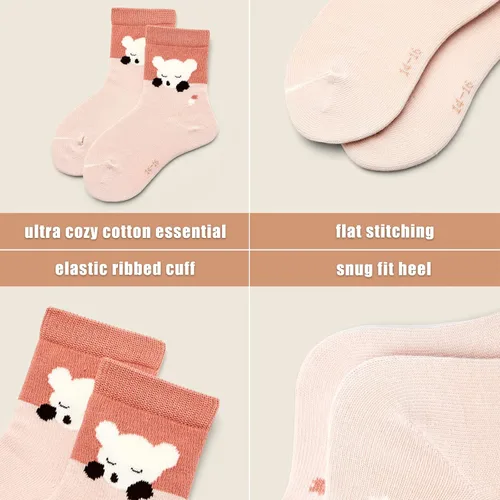 Miniatura 29 de Aisyee Calcetines de algodón para niños, calcetines sin costuras para niños, calcetines coloridos de cuarto de punto, paquete de 6