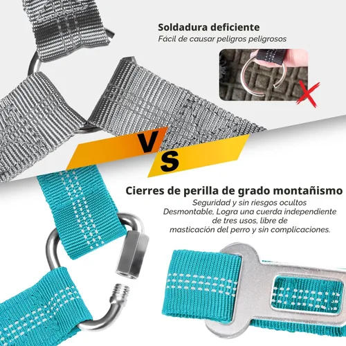 Miniatura 6 de Arnés de cinturón de seguridad extraíble para perro, 3 en 1, correa de cinturón de seguridad para perro, retención retráctil que se asegura al
