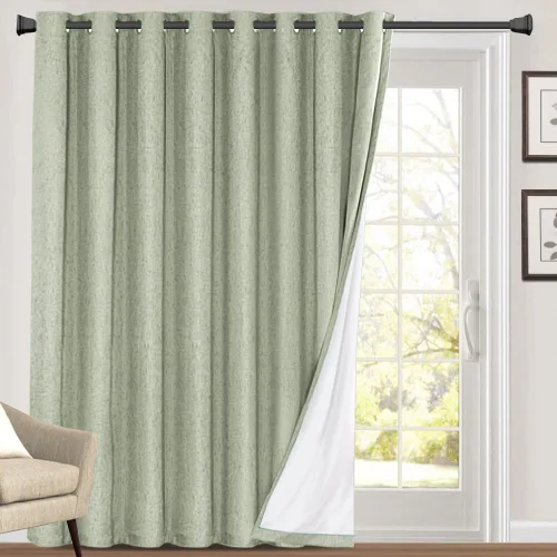 Miniatura 9 de Primitive - Cortinas opacas 100 % de lino texturizado natural para dormitorio, sala de estar, cortinas para ahorra energía, tela de arpillera