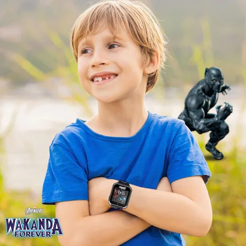Miniatura 6 de Accutime Kids Marvel Black Panther Black - Reloj inteligente educativo con pantalla táctil para niños, niñas, niños pequeños, cámara para selfies