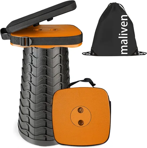 Miniatura 11 de Taburete plegable con asiento acolchado, taburete plegable portátil fácil de transportar para adultos, taburete plegable rápido resistente con bolsa