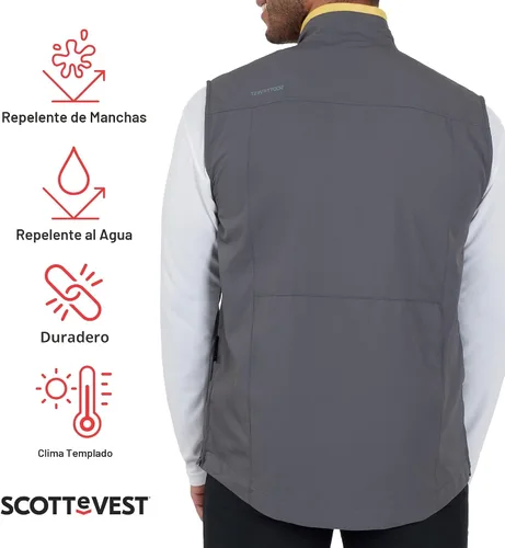 Miniatura 3 de SCOTTeVEST El mejor chaleco de viaje para hombre, 26 bolsillos ocultos, repelente al agua para viajes y más