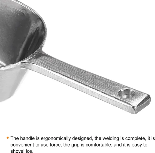 Miniatura 4 de PATIKIL Cucharas de hielo, paquete de 2 palas de aluminio de 7.09 pulgadas, pequeña máquina de hielo, harina, cereales, azúcar, palas para cocina