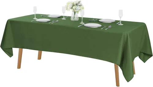 Miniatura 92 de Cupuamon - Mantel rectangular de 60 x 84 pulgadas, tela de poliéster lavable para decoración de bodas, fiestas, cenas y banquetes