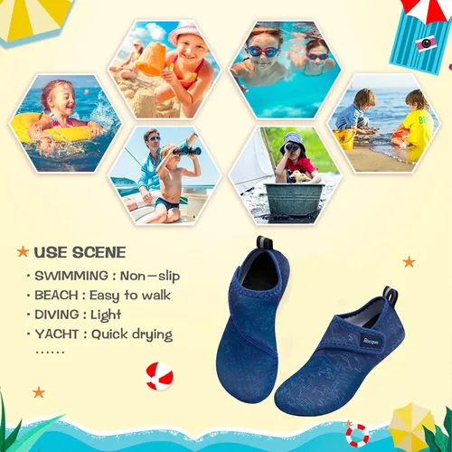 Miniatura 7 de Racqua Zapatos de natación para niños y niñas, zapatos de agua para surfear, zapatos acuáticos para deportes acuáticos, zapatos de secado rápido