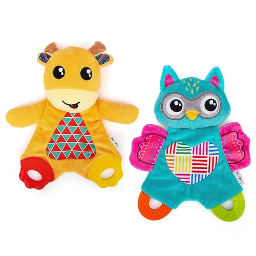 Miniatura 7 de teytoy My First Baby - Juguete de dentición, 2 piezas de tela suave arrugada, juguetes para bebés y niños, perfecto para baby shower (león y koala)