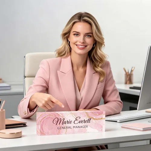 Miniatura 3 de Placa de identificación acrílica personalizada para escritorio, decoración de oficina personalizada