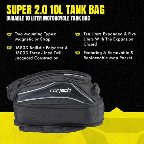 Miniatura 6 de Cortech Super 2.0 10-Liter Bolsa de Tanque para Motocicleta