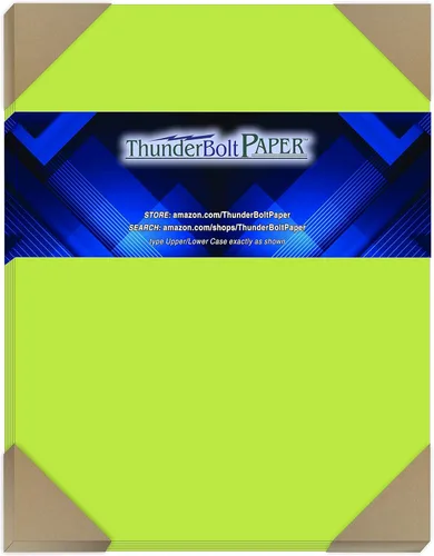 Miniatura 11 de 100 fundas de color verde lima brillante de 65 libras, papel de tarjeta, 8.5 x 14 pulgadas, tamaño legal y de menú, cartulina ligera de 65 libras