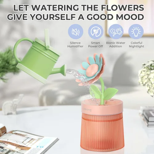 Miniatura 3 de Humidificador pequeño de girasol para plantas, mini humidificadores de niebla fría para dormitorio, humidificadores personales de escritorio