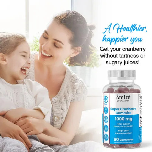Miniatura 5 de Amire by Dr. Awan Super Cranberry Gomitas ayudan a apoyar la salud del tracto urinario, ayuda a aumentar la función inmunológica, masticables