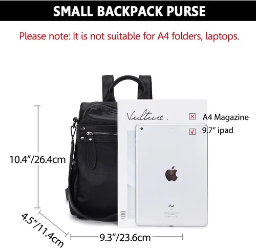 Miniatura 3 de VX - Bolso mochila de piel sintética para mujer, diseño convertible a la moda, 2 modos de uso