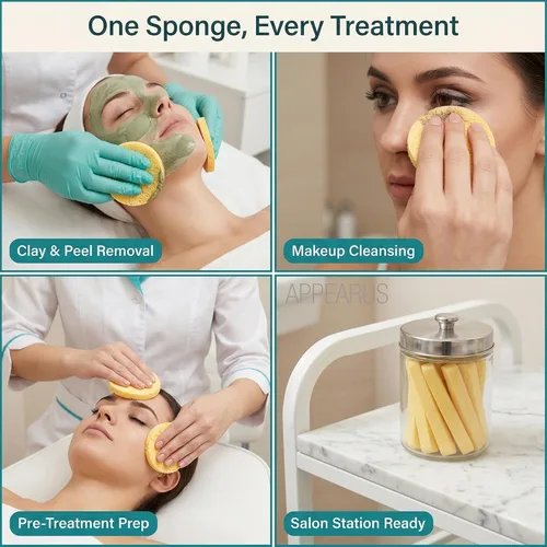Miniatura 2 de APPEARUS Paquete de 60 esponjas faciales, esponjas faciales comprimidas de PVA para limpieza profunda, exfoliación, eliminación de maquillaje