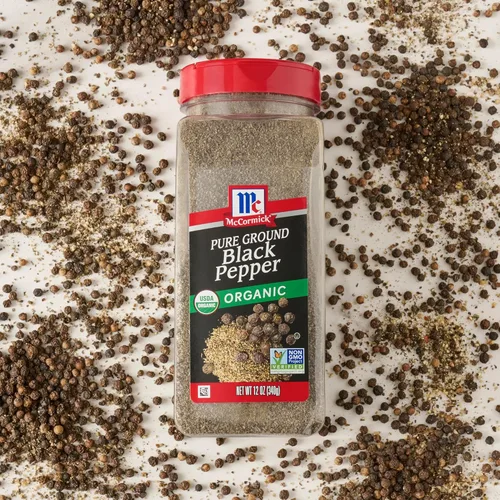 Miniatura 10 de Pimienta negra McCormick, pura molida, orgánica, sin transgénicos, disfruta del sabor distintivo de la pimienta mientras cocinas y en la mesa, 12