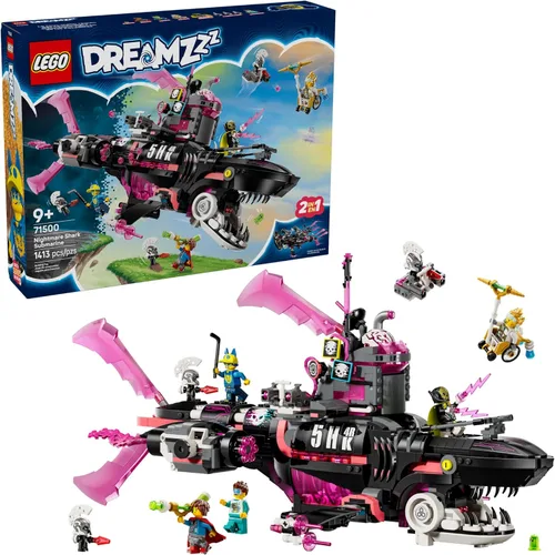 LEGO DREAMZzz - Juguete de construcción submarino de tiburón pesadilla para niños, juego de simulación y figuras para niños y niñas, a partir de 9