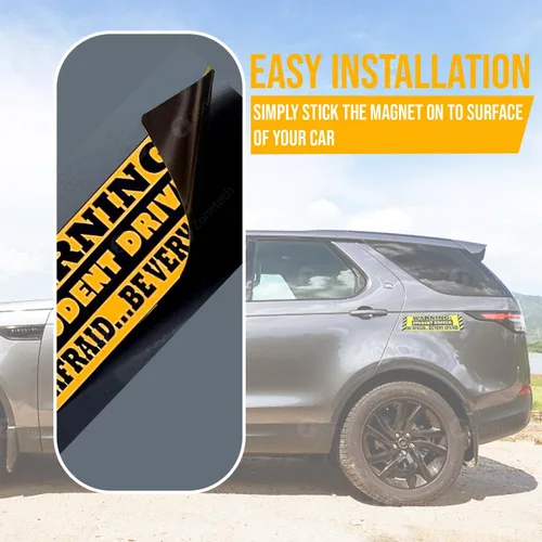 Miniatura 4 de Zone Tech - Imanes para defensa del auto con leyenda "Warning Student Driver", por 3 unidades, reflectante de calidad premium. Letrero de seguridad