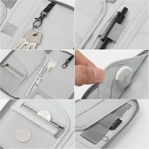 Miniatura 3 de Soporte para pasaporte de viaje para la familia - Cartera grande para pasaporte de viaje, Marrón claro, Classic