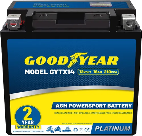 Miniatura 10 de Goodyear GYTX4L - Batería AGM de 12 voltios 4 AH, 50 CCA, recargable de alto rendimiento, sin mantenimiento, SLA - AGM para motocicleta, ATV, UTV, 4