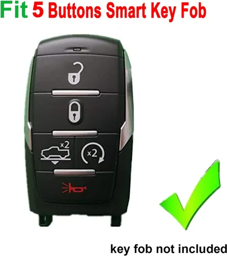 Miniatura 2 de Funda protectora de silicona para llavero de automóvil para Ram 1500 2021 2020 2019, accesorios de 5 botones de entrada sin llave, control remoto
