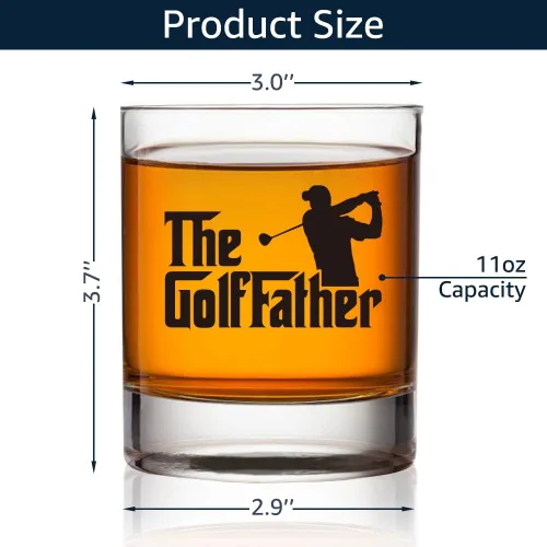 Miniatura 3 de TOUNER Vasos de whisky The GolfFather - Divertidos regalos de golf para hombres, regalos de broma para beber, amantes del golf