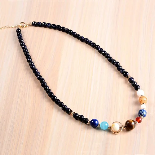 Miniatura 33 de Pulsera de cuentas de piedra para mujer, diseño de galaxia del universo de 8 planetas o 9 planetas en el sistema solar, pulseras de estrella