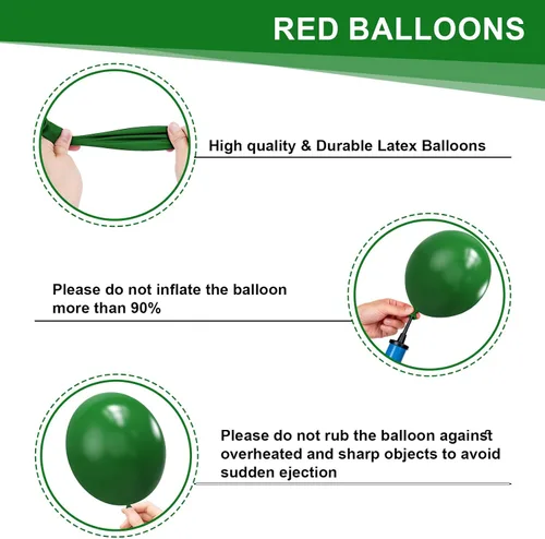 Miniatura 3 de Kit de arco de guirnalda de globos verdes, 114 globos de látex verde oscuro con diferentes tamaños para cumpleaños, graduación, Navidad, día de San