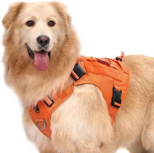 Miniatura 25 de Arnés táctico para perro, arnés de cuerpo completo para perro con mango, chaleco resistente para perro para senderismo, entrenamiento, perros