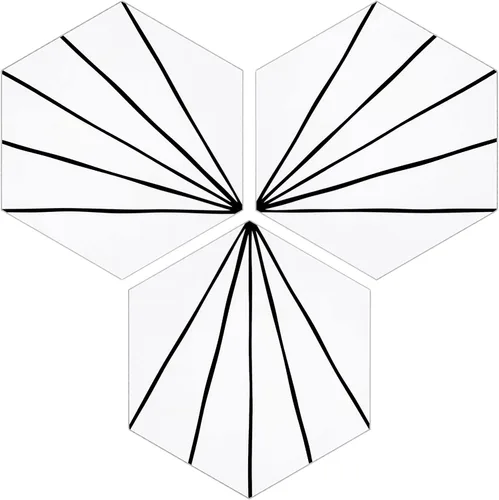 Adhesivo de 45 hojas para despegar y pegar, 6 x 7 pulgadas, diseño de flores hexagonales de estilo Art Deco color blanco, para cocina, baño, ducha,