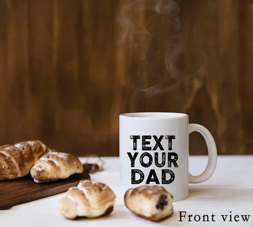 Miniatura 2 de QUICQOD Taza de cerámica con texto en inglés "Call Your Mom", divertida taza de café para dormitorio universitario, regalos de primer año