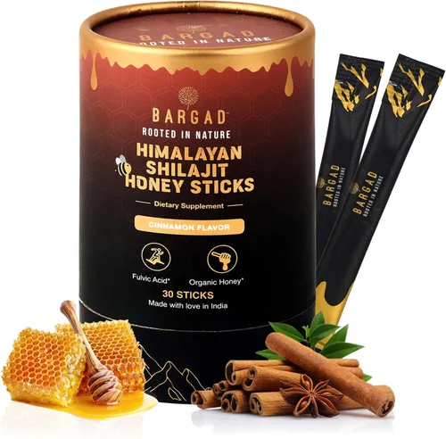 Bargad Palitos Shilajit del Himalaya con miel orgánica y canela | Palitos de Shilajit fáciles de un solo uso | Aumenta la energía y la inmunidad con