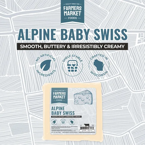 Miniatura 9 de Farmers Market Alpine Baby - Juego de regalo de queso suizo para bebé, paquete de 3 bloques de queso Wisconsin, sin gluten, apto para dieta