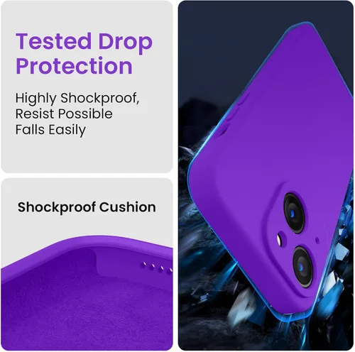 Miniatura 4 de FireNova Funda diseñada para iPhone 15, funda de silicona mejorada [protección de cámara], forro interior de microfibra antiarañazos, 6.1 pulgadas