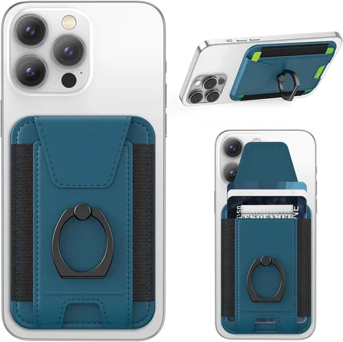 Miniatura 15 de ExtreLife Cartera Magsafe con agarre, soporte para 6 tarjetas, soporte magnético más fuerte para iPhone 17/16/15/14/13/12, cartera magnética
