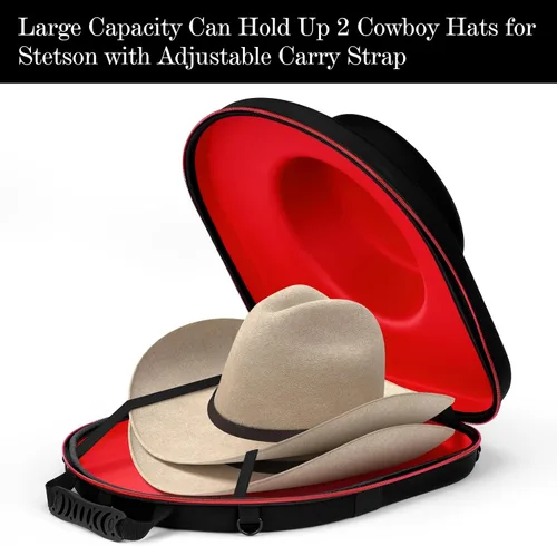 Miniatura 3 de Nisorpa Organizador portátil para sombrero de vaquero para viajes, organizador de almacenamiento de sombreros de vaquero, funda rígida