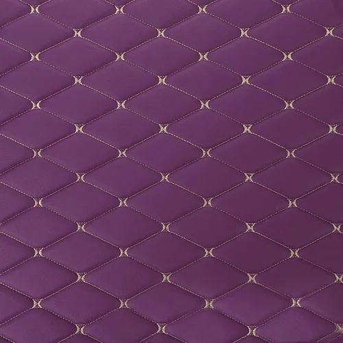 Miniatura 8 de Tela de espuma acolchada de vinilo de piel sintética de diamante con respaldo de espuma de 1/4 pulgadas de grosor para tapicería, cabeceras de Morado