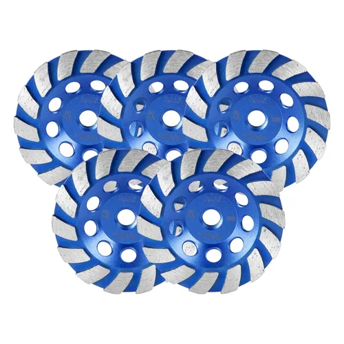 Miniatura 17 de SALI 2 piezas ruedas de esmerilado de concreto de 7 pulgadas, 20 segmentos de diamante Turbo, eje 5/8-11, rueda de esmerilado de diamante apta
